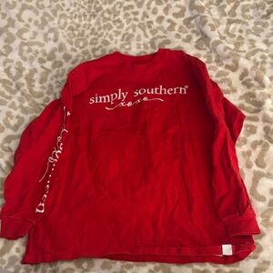 Simply Southern Kids Bright Red Long Sleeve Tee
